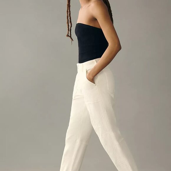 The Wanderer Relaxed Embroidered Eyelet Pants by Pilcro for Anthropologie - Picture 2 of 14